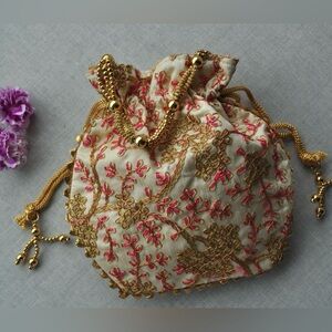 Indian Gift Bag, Puja bag Gold